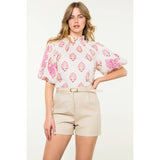 Puff Sleeve Flower Top