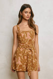 Straight Neck Buckled Romper