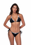 Black & White Color Block Bikini Set