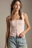 Button Down Square Neck Tank
