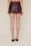 Faux Leather Side Slit Mini Skort
