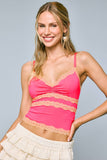 Lace Trim Cami Crop Top