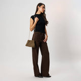 Croc Embossed Faux Suede Clutch (2 Colors)