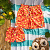 Palm Swim Shorts Coral & Lime - Mens