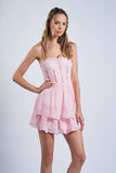 Pink Floral Lace Mini Dress