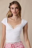 Lace Trim Sweetheart Top (2 Colors)
