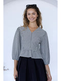 Gingham Ruffle Blouse
