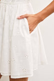 EYELET DETAIL MINI DRESS