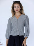 Gingham Ruffle Blouse
