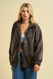 Oversized Faux Leather Jacket