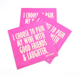 Festive Cocktail Funny Napkins | Pair Wine With Good Friends