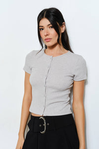Ribbed T-Shirt Cardigan