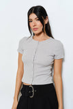Ribbed T-Shirt Cardigan