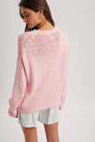 Mock Neck Open Knit Sweater (Ballet Pink)