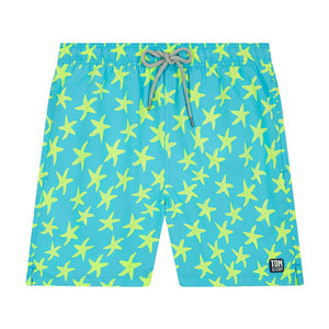 Starfish Swim Shorts Sky & Yellow - Mens