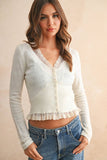 Lace Knit Cardigan- Cream