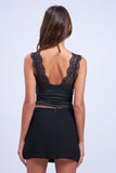 Plunging Neck Lace Strap Top