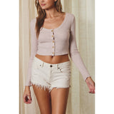 Pointelle Scoop Cardigan Top