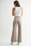 Patch Pocket Wide Leg Jeans - Moonstone Cream