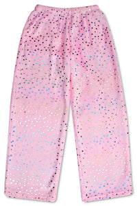 Pink Foil Star Plush Pants