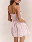 Spaghetti Strap Mini Dress With Lace Details