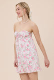 Blush Floral Tie Front Mini Dress