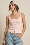 Button Down Square Neck Tank
