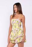 Lemon Print Open Back Romper