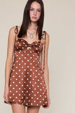 Satin Polka Dot Dress with Sweetheart Neckline