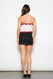Contrast Satin Lace Camo Top