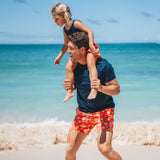 Palm Swim Shorts Coral & Lime - Mens
