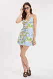Breezy Tropical Crossed Back Mini Dress