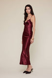 Satin Twisted Bust Midi Dress