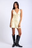 Satin Lace Open Back Mini Dress S