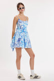 Round Neck Open Back Mini Dress