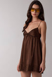 Satin Mini Dress with Sweetheart Twist