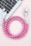 Pink Pearl Cord Phone Charger
