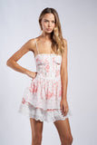Floral Print Corset Tank Mini Dress
