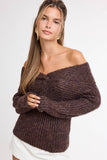 Front Twist Metallic Knit Sweater (2 Colors)