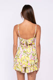 Lemon Print Open Back Romper