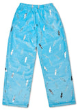 Blue Foil Lightning Plush Pants