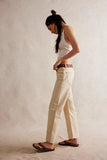 Free People RISK TAKER MID-RISE STRAIGHT / ECRU