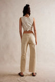 Free People RISK TAKER MID-RISE STRAIGHT / ECRU