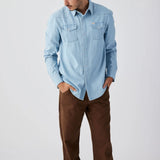 Reagan Pearl Snap Light Wash Indigo